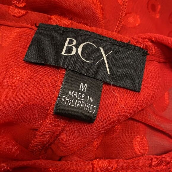 BCX Red Sheer Chiffon Top sz. M NWT - Picture 5 of 5